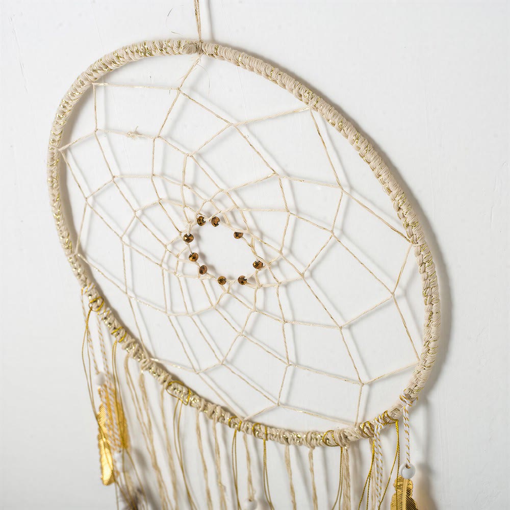 Olivenorma Plumes Cordons de Coton Attrape-rêves Symbole de la Paix Tissé à la Main - image 2