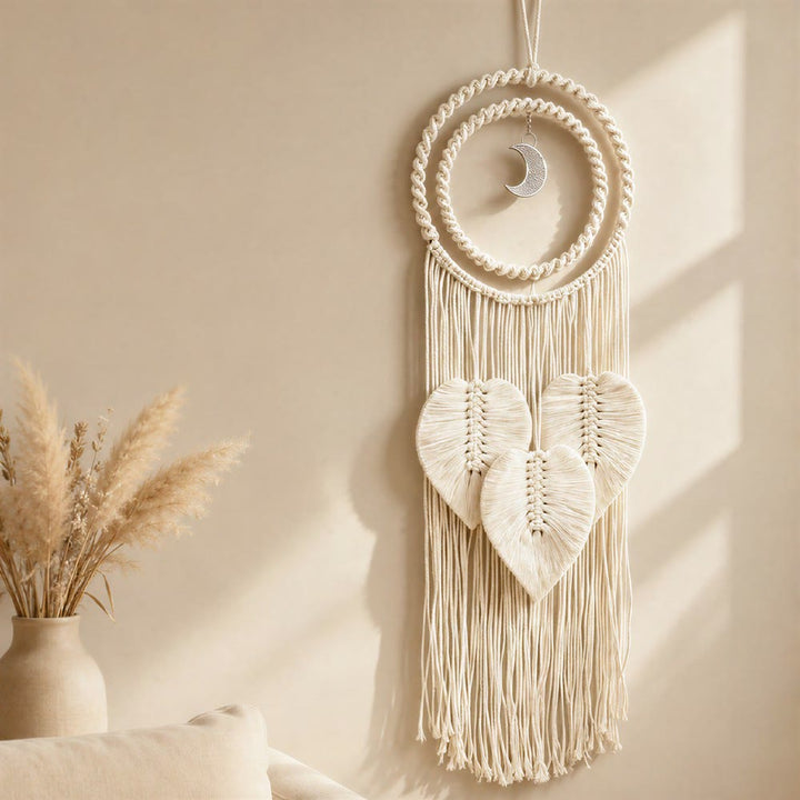 Olivenorma Cordon de coton Macramé Charme Lune Attrape-rêves Symbole de sérénité Fait main - image 2