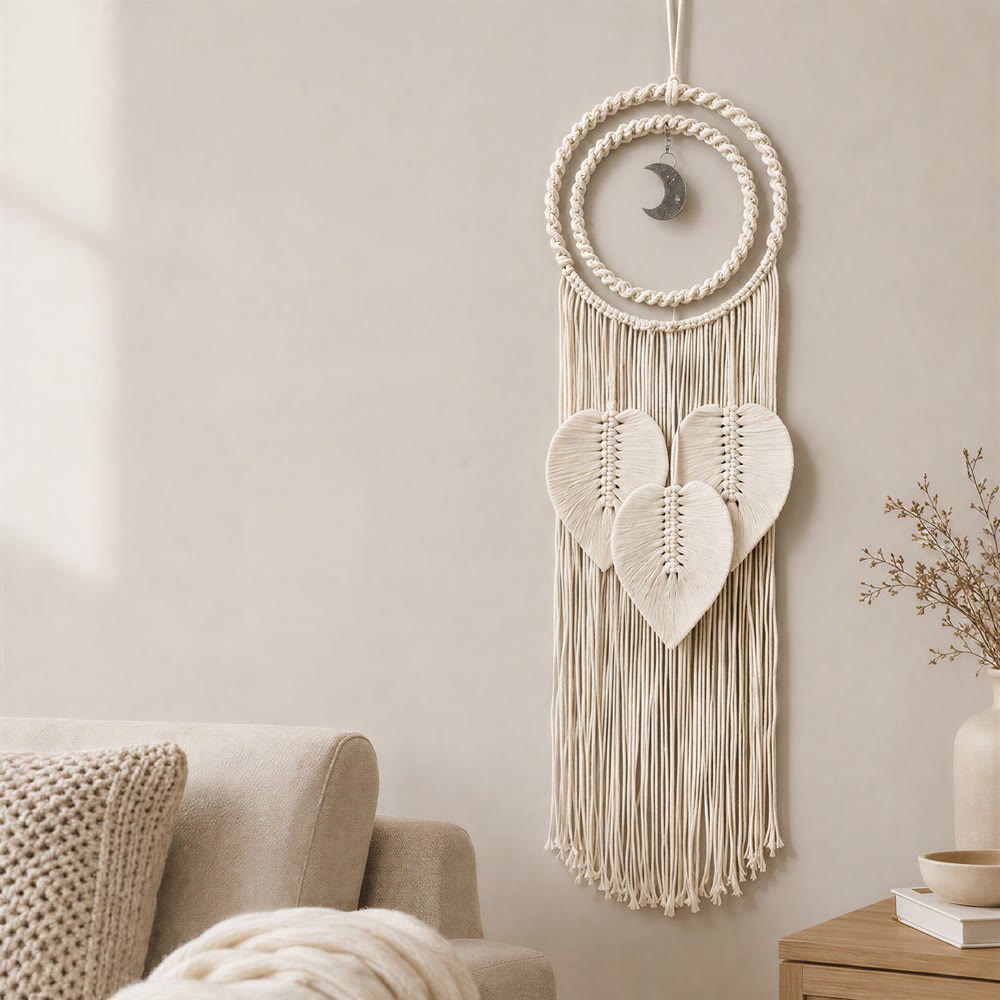 Olivenorma Cordon de coton Macramé Charme Lune Attrape-rêves Symbole de sérénité Fait main - image 1
