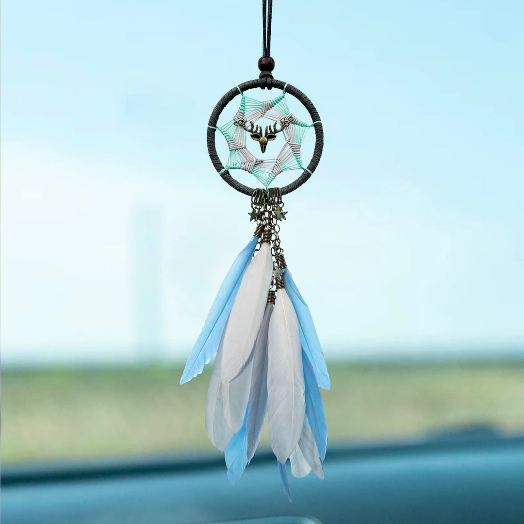 Attrape-rêves bohème Olivenorma en métal et plumes, porte-bonheur - image 1