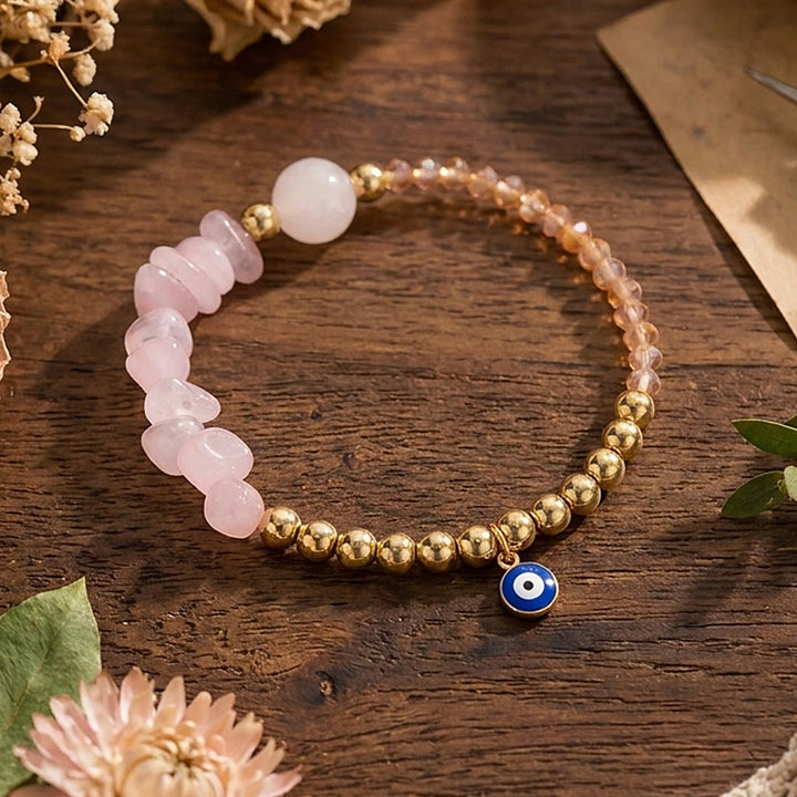 Bracelet à breloque Olivenorma en cristal avec symbole œil protecteur - image 2