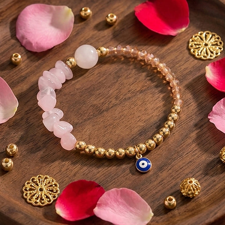 Bracelet à breloque Olivenorma en cristal avec symbole œil protecteur - image 3