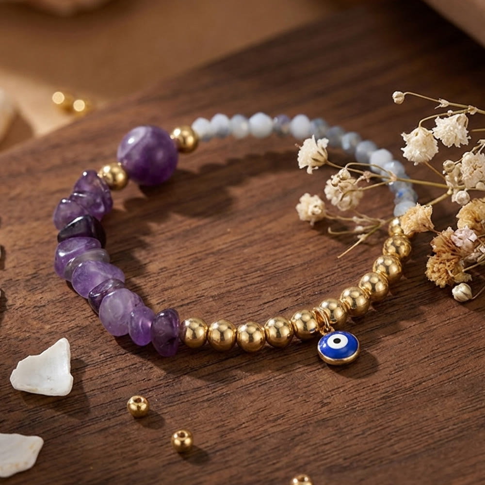 Bracelet à breloque Olivenorma en cristal avec symbole œil protecteur - image 19