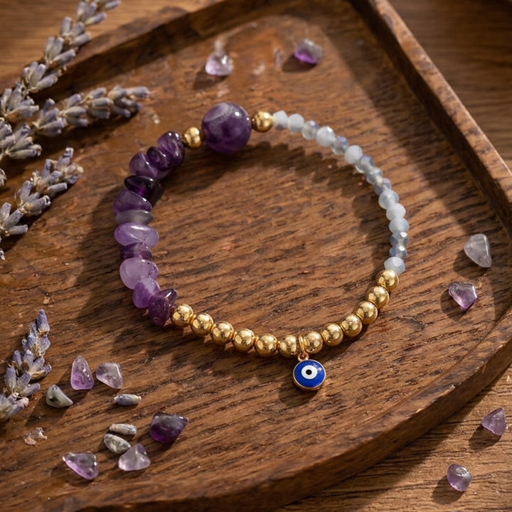Bracelet à breloque Olivenorma en cristal avec symbole œil protecteur - image 18