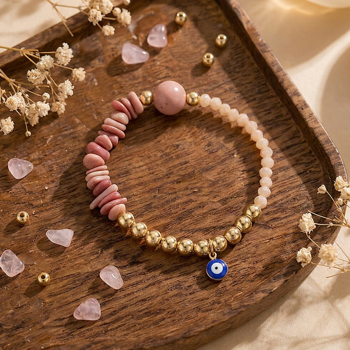 Bracelet à breloque Olivenorma en cristal avec symbole œil protecteur - image 26