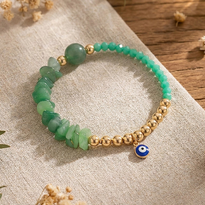 Bracelet à breloque Olivenorma en cristal avec symbole œil protecteur - Aventurine verte - image 41