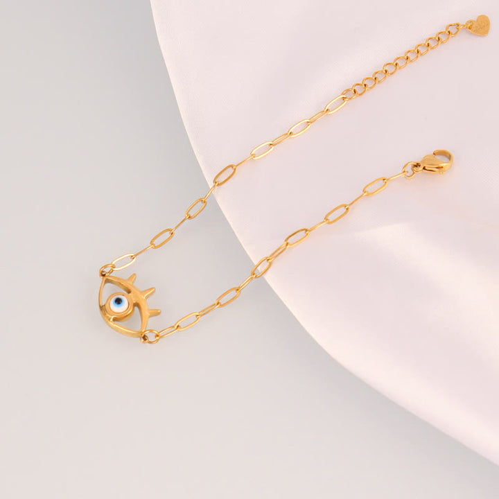 Bracelet Olivenorma en acier inoxydable avec pendentif œil protecteur et breloque œil maléfique - Charme de l'œil creux - image 9