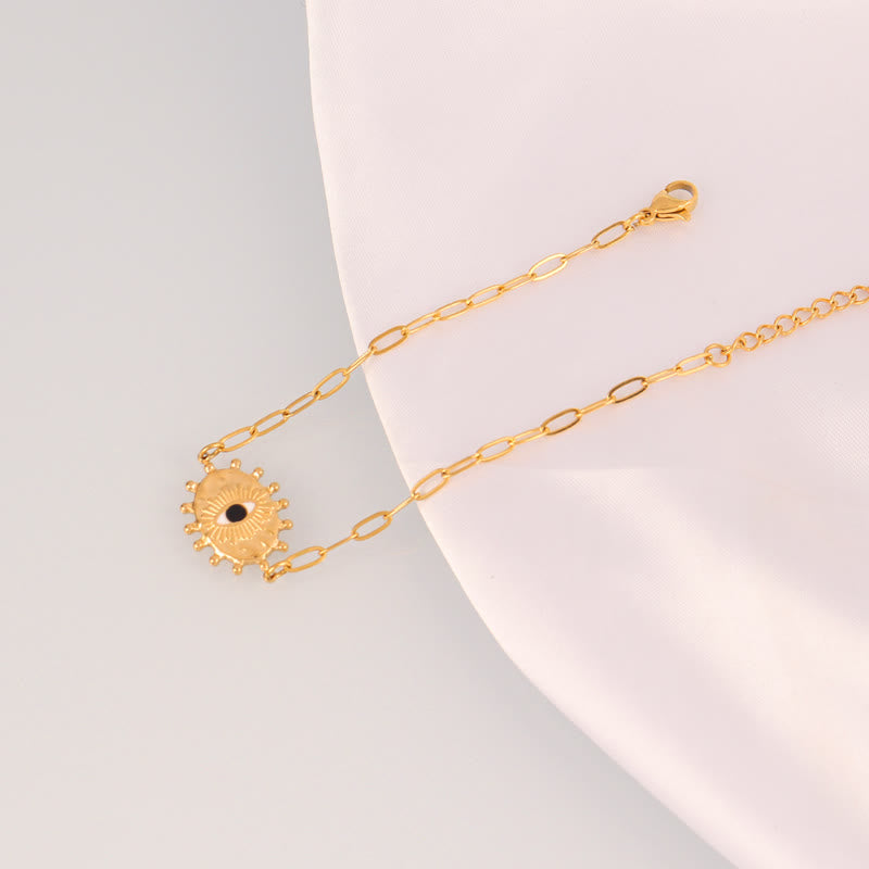 Bracelet Olivenorma en acier inoxydable avec pendentif œil protecteur et breloque œil maléfique - Pendentif soleil à point noir - image 11