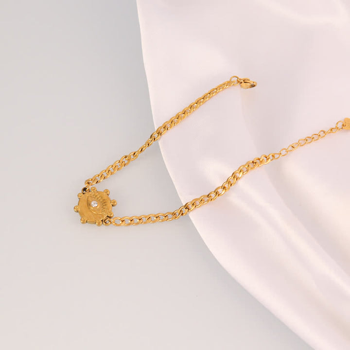 Bracelet Olivenorma en acier inoxydable avec pendentif œil protecteur et breloque œil maléfique - Mini médaillon soleil - image 7