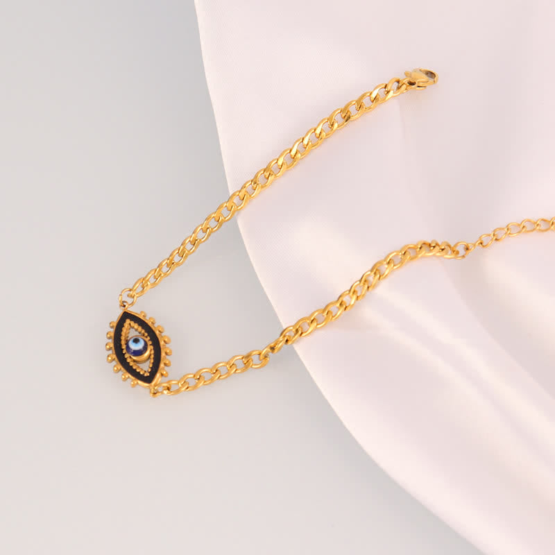 Bracelet Olivenorma en acier inoxydable avec pendentif œil protecteur et breloque œil maléfique - Œil maléfique en émail noir - image 3