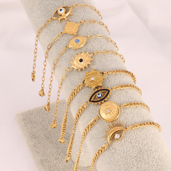 Bracelet Olivenorma en acier inoxydable avec pendentif œil protecteur et breloque œil maléfique - image 0