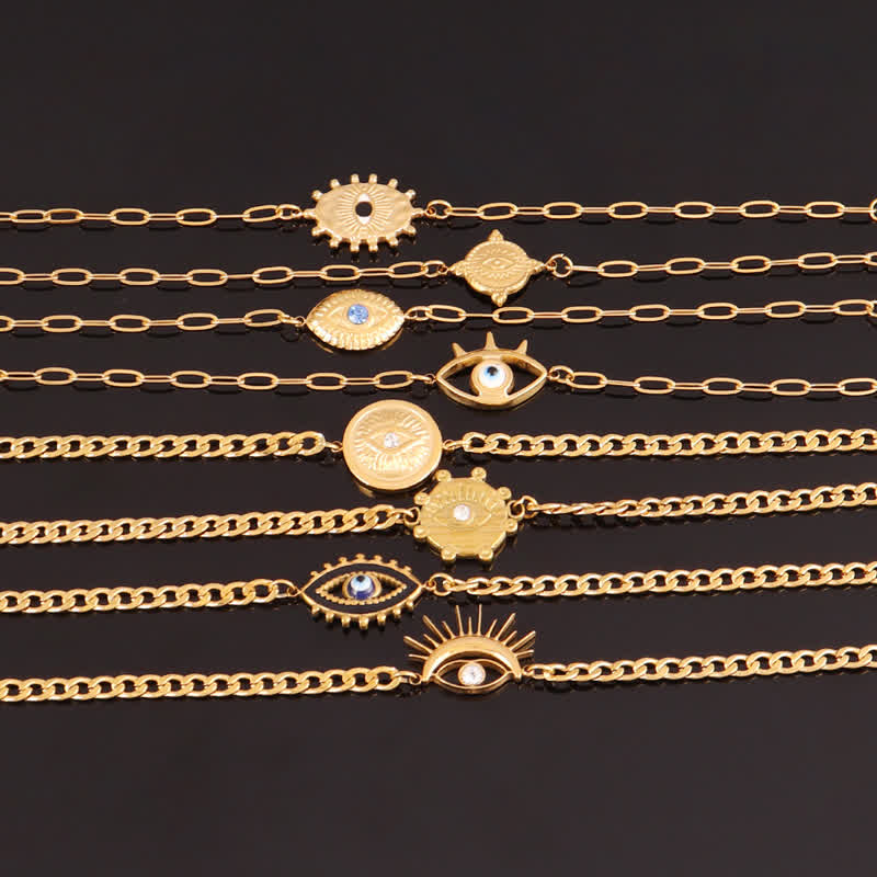 Bracelet Olivenorma en acier inoxydable avec pendentif œil protecteur et breloque œil maléfique - image 2
