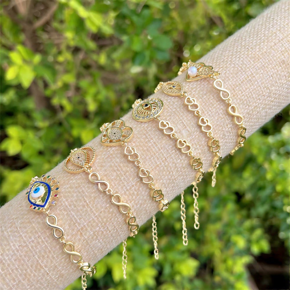 Bracelet Olivenorma en cuivre avec pendentif œil protecteur et porte-bonheur - image 1