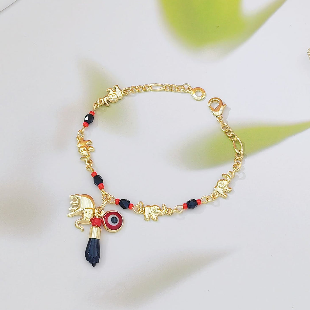Bracelet Olivenorma en cuivre avec pendentif œil protecteur et perles, symbole de protection. - Pour adulte A - image 0