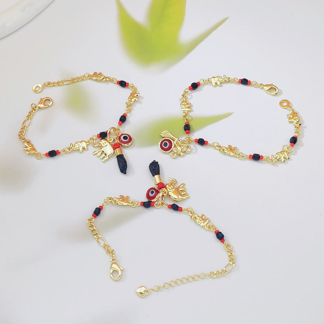 Bracelet Olivenorma en cuivre avec pendentif œil protecteur et perles, symbole de protection. - image 6