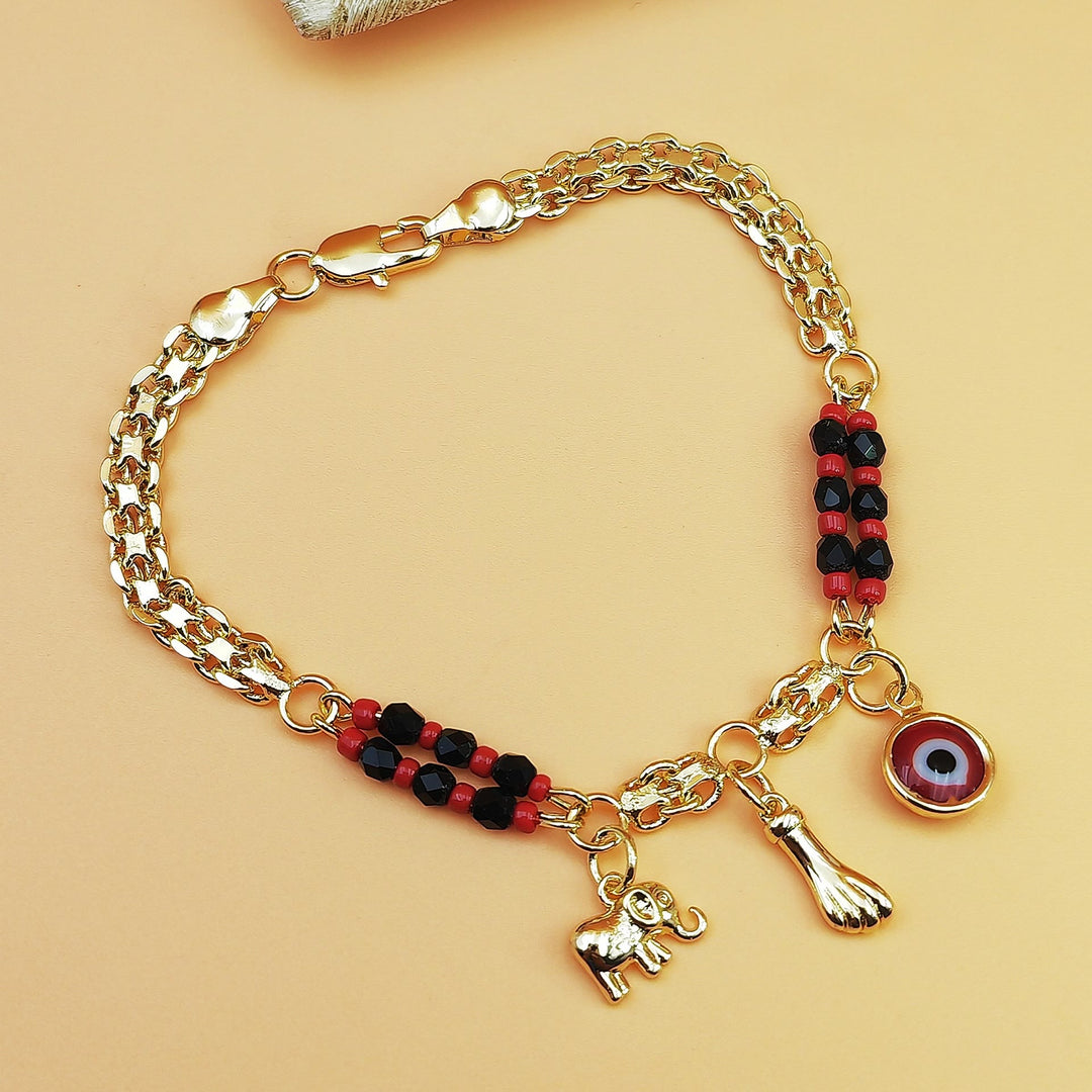 Bracelet Olivenorma en cuivre à perles mixtes et breloques multiples, orné d'un symbole de bénédiction - image 1