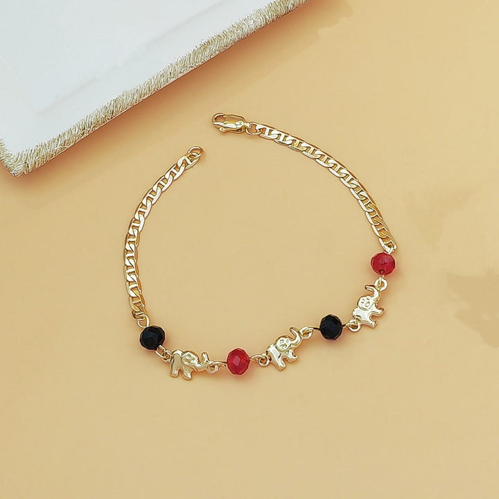 Bracelet Olivenorma en cuivre avec pendentif multi-éléphants et symbole de bénédiction - image 1