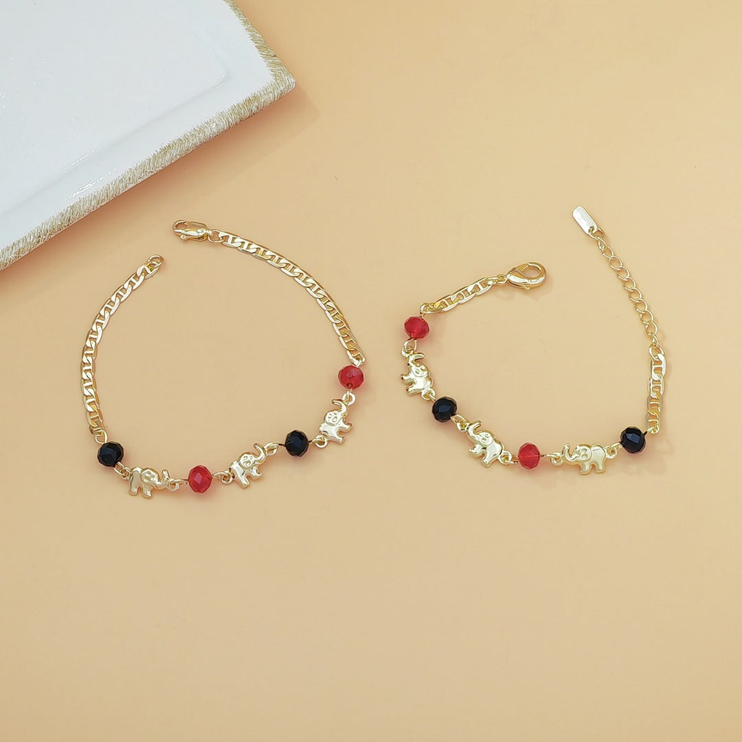 Bracelet Olivenorma en cuivre avec pendentif multi-éléphants et symbole de bénédiction - image 3