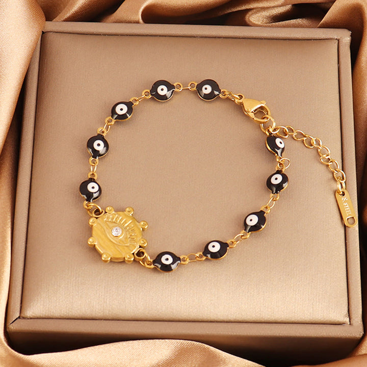 Bracelet Olivenorma en acier inoxydable à plusieurs perles, motif œil protecteur, symbole de chance - Ornement en forme d'étoile avec œil maléfique - image 14