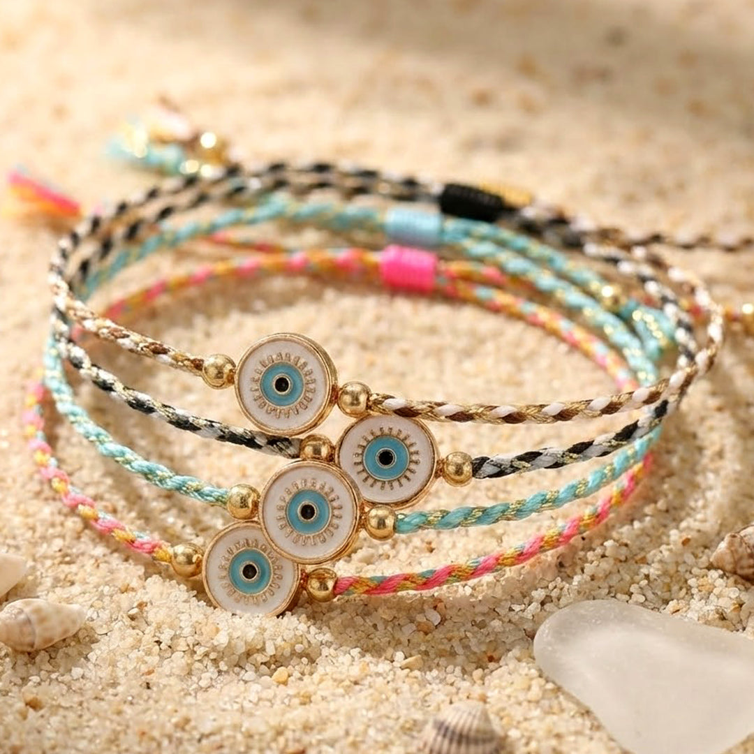 Bracelet porte-bonheur Olivenorma en fil de coton tressé avec breloque œil protecteur et porte-bonheur - image 0