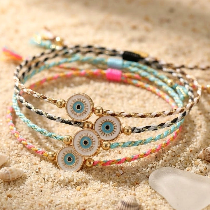 Bracelet porte-bonheur Olivenorma en fil de coton tressé avec breloque œil protecteur et porte-bonheur - image 0