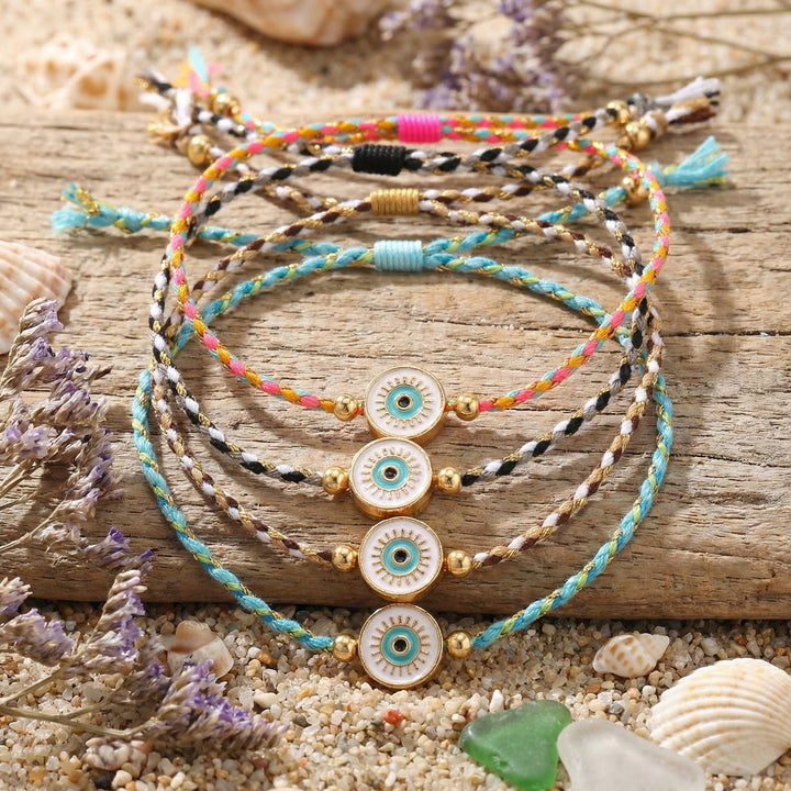 Bracelet porte-bonheur Olivenorma en fil de coton tressé avec breloque œil protecteur et porte-bonheur - image 1