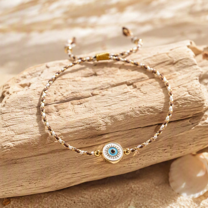 Bracelet porte-bonheur Olivenorma en fil de coton tressé avec breloque œil protecteur et porte-bonheur - image 4