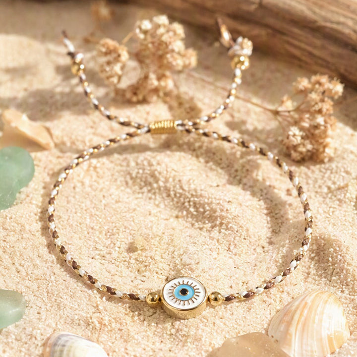 Bracelet porte-bonheur Olivenorma en fil de coton tressé avec breloque œil protecteur et porte-bonheur - image 5