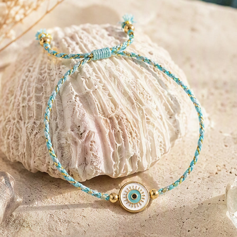 Bracelet porte-bonheur Olivenorma en fil de coton tressé avec breloque œil protecteur et porte-bonheur - Lac Bleu - image 12