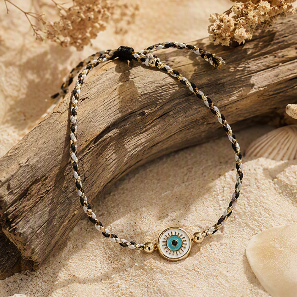 Bracelet porte-bonheur Olivenorma en fil de coton tressé avec breloque œil protecteur et porte-bonheur - image 7