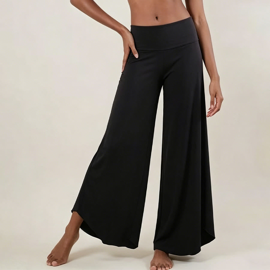 Pantalon de yoga court taille haute Olivenorma, couleur unie et extensible, idéal pour le sport et la détente. Coupe évasée. - image 6