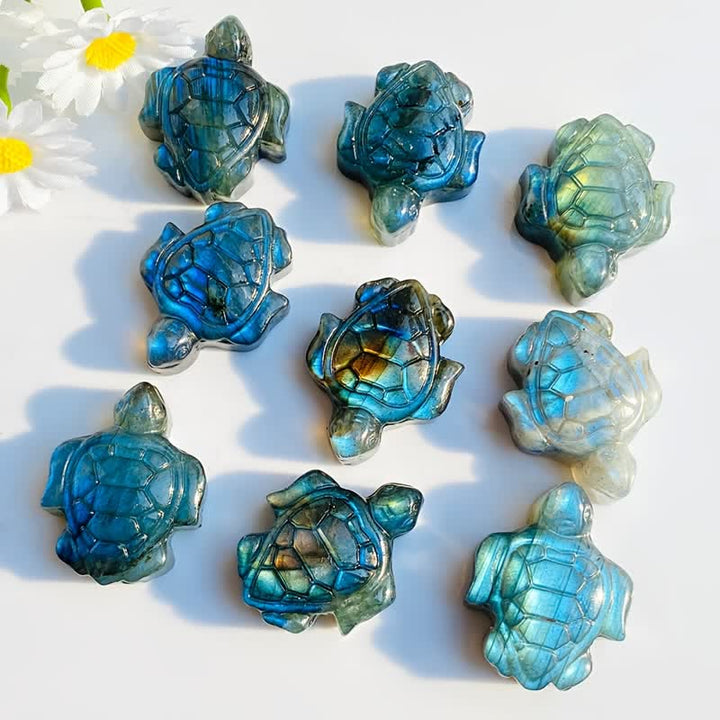 Figurine de tortue en labradorite Olivenorma, symbole de sagesse. Décoration - image 2