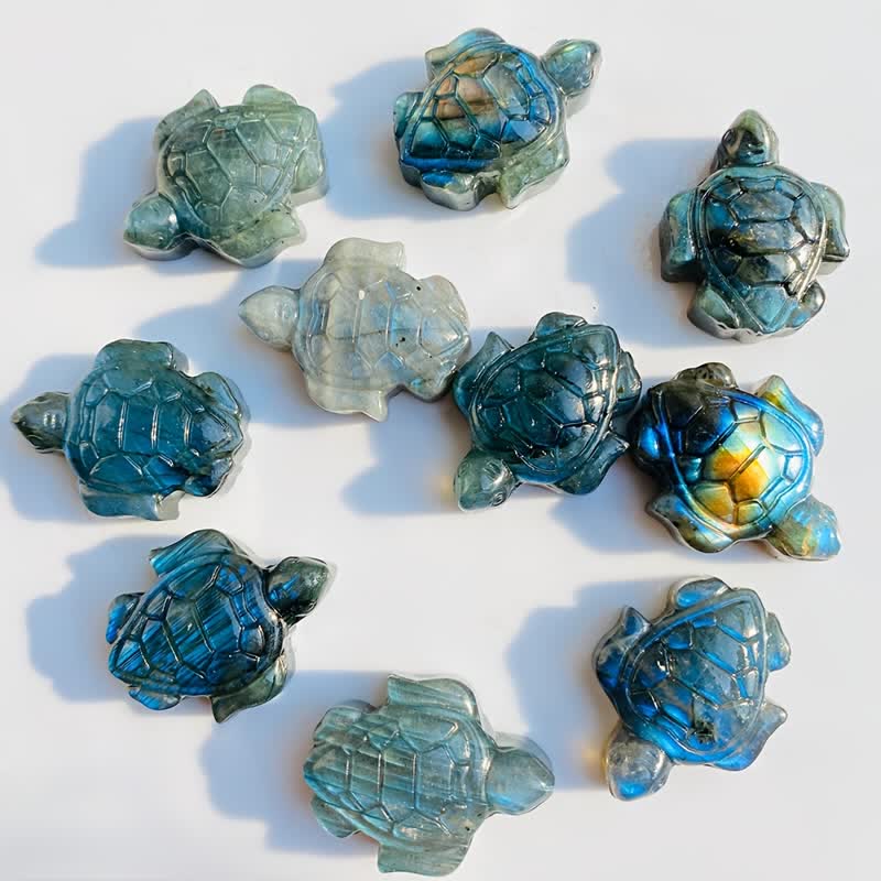Figurine de tortue en labradorite Olivenorma, symbole de sagesse. Décoration - image 1