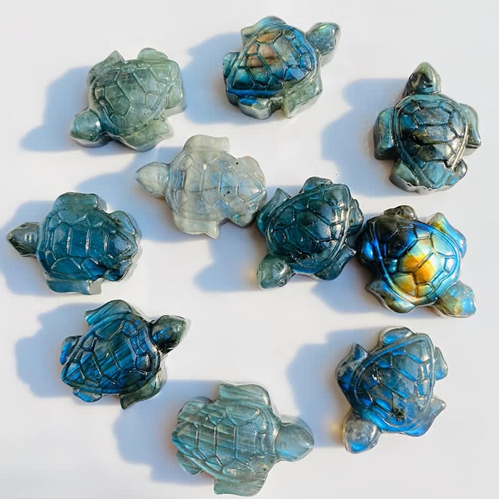 Figurine de tortue en labradorite Olivenorma, symbole de sagesse. Décoration - image 1