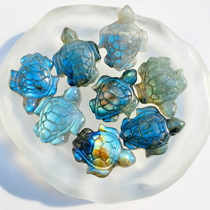 Figurine de tortue en labradorite Olivenorma, symbole de sagesse. Décoration - image 3