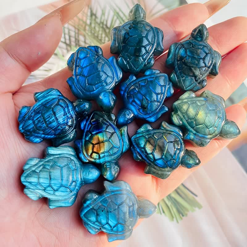 Figurine de tortue en labradorite Olivenorma, symbole de sagesse. Décoration - image 5
