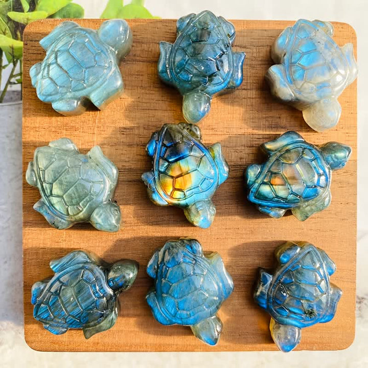 Figurine de tortue en labradorite Olivenorma, symbole de sagesse. Décoration - image 6