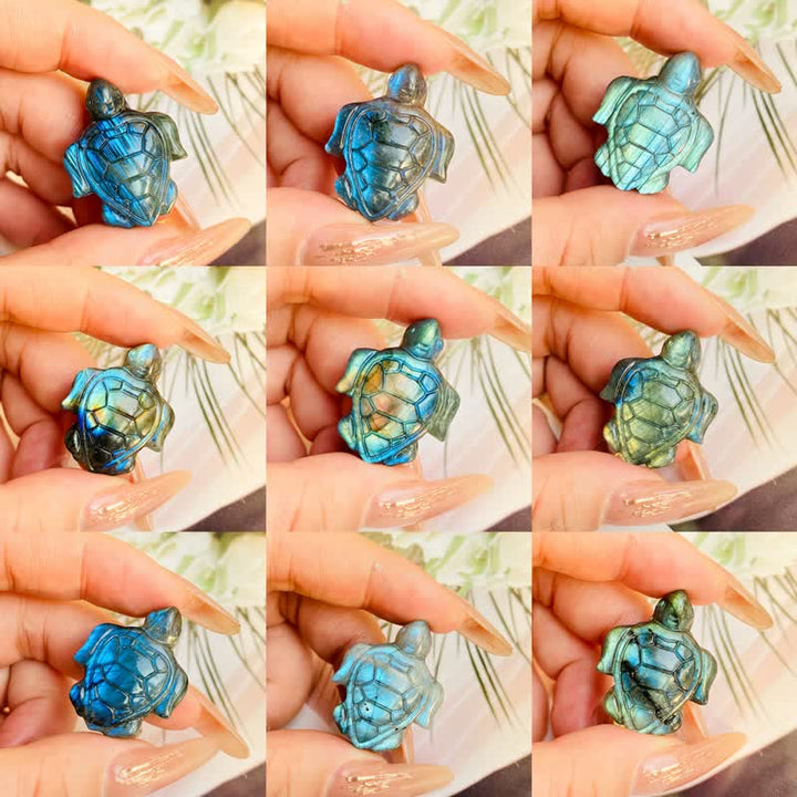 Figurine de tortue en labradorite Olivenorma, symbole de sagesse. Décoration - image 7