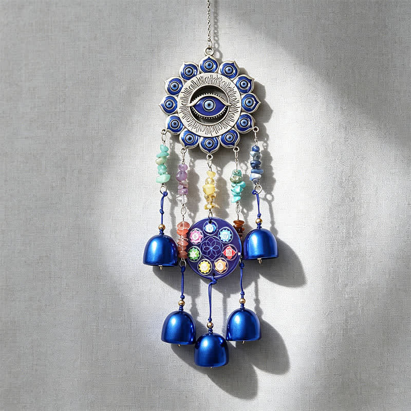 Carillon éolien Olivenorma en cristal, motif œil protecteur, symbole de chakra, - image 3