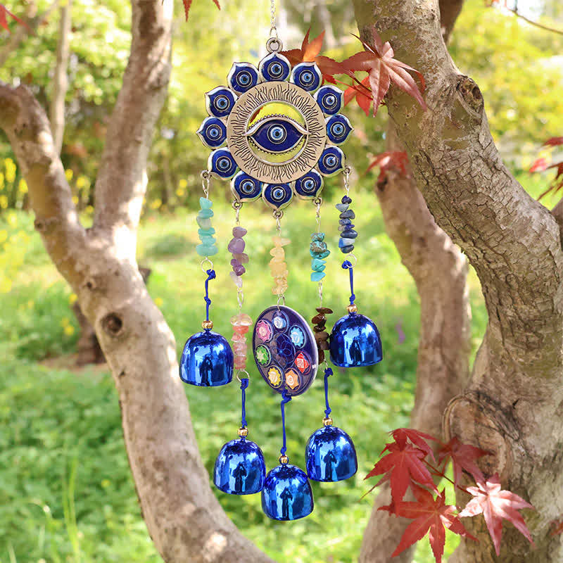 Carillon éolien Olivenorma en cristal, motif œil protecteur, symbole de chakra, - image 1
