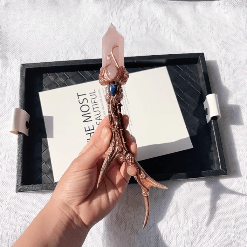 Baguette de cristal Olivenorma Multi Crystal Craft Design, symbole de protection - Quartz rose - Indiquer - image 4