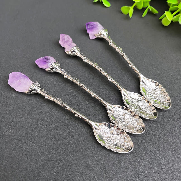 Cuillère en cristal d'améthyste Olivenorma, ornement artisanal symbolisant la clarté - Argent - image 5