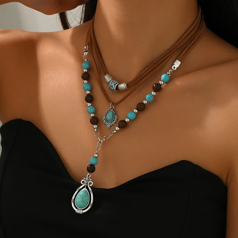 Collier Olivenorma Turquoise à plusieurs rangs : un symbole de protection spirituelle - image 3