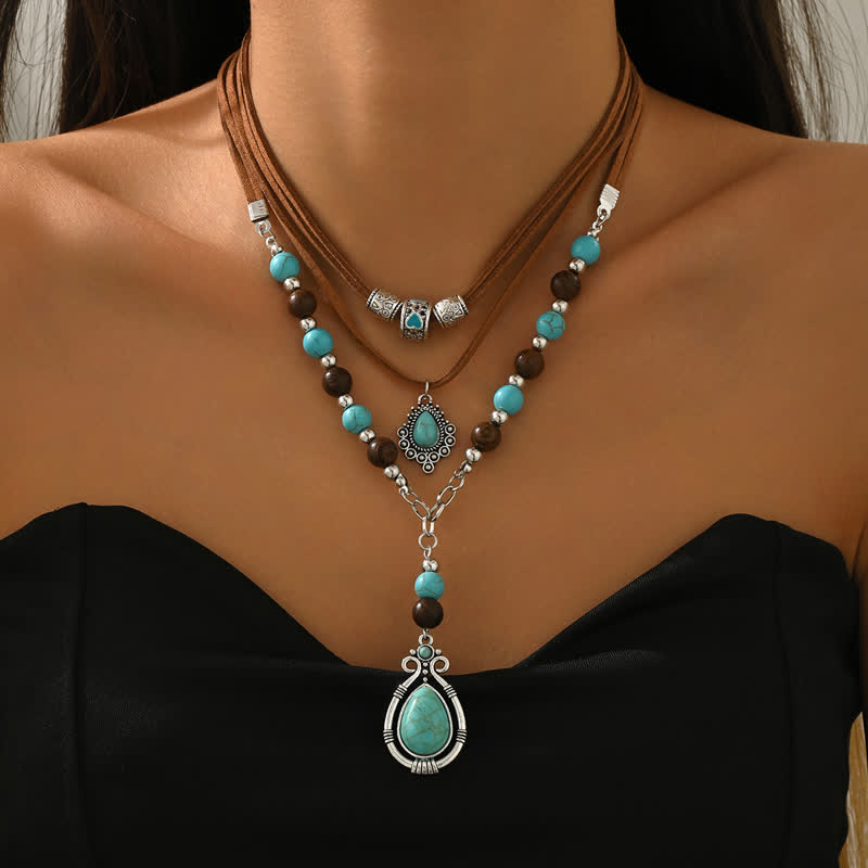 Collier Olivenorma Turquoise à plusieurs rangs : un symbole de protection spirituelle - image 2
