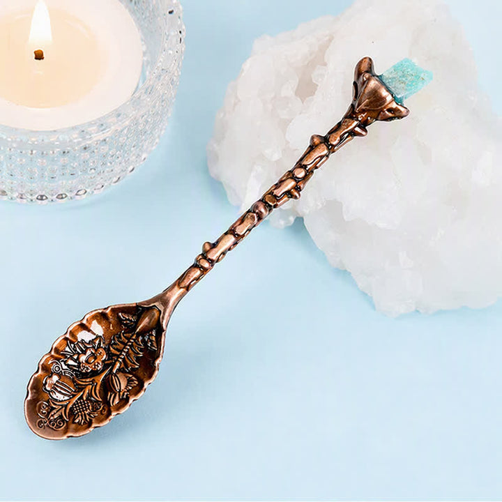 Cuillère Olivenorma en cristal assorti, motif branche, ornement symbolisant la guérison - Amazonite - Cristal brut - image 44