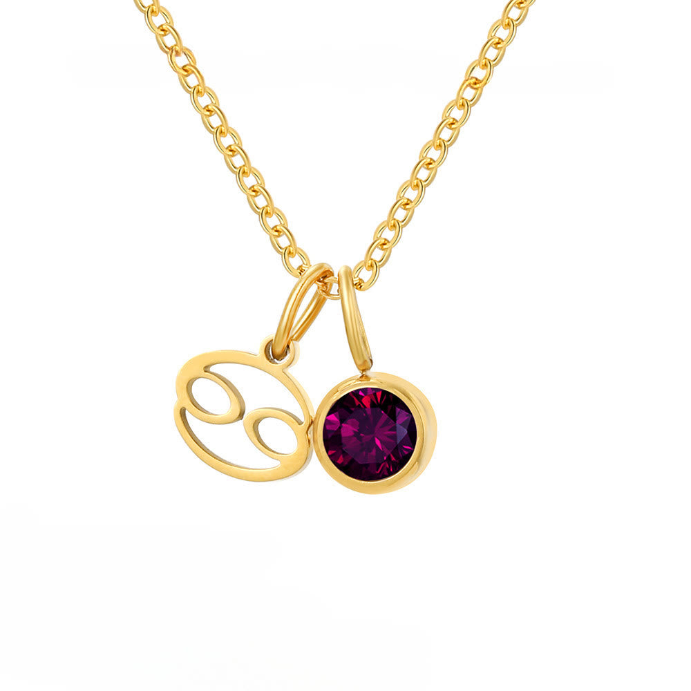 Collier en acier inoxydable avec pierre de naissance et runes du zodiaque Olivenorma - Cancer - image 7