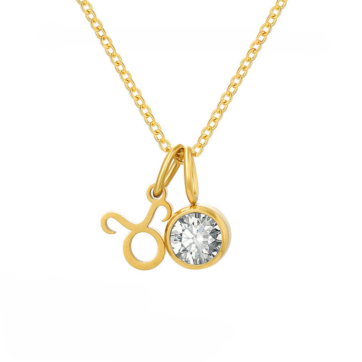 Collier en acier inoxydable avec pierre de naissance et runes du zodiaque Olivenorma - Taureau - image 5