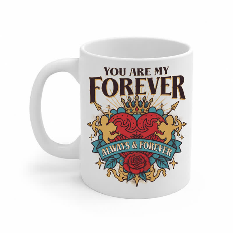 Tasse en céramique Olivenorma Cœur Couronne Cupidon Amour Éternel - 450 ml / 15 oz - image 5