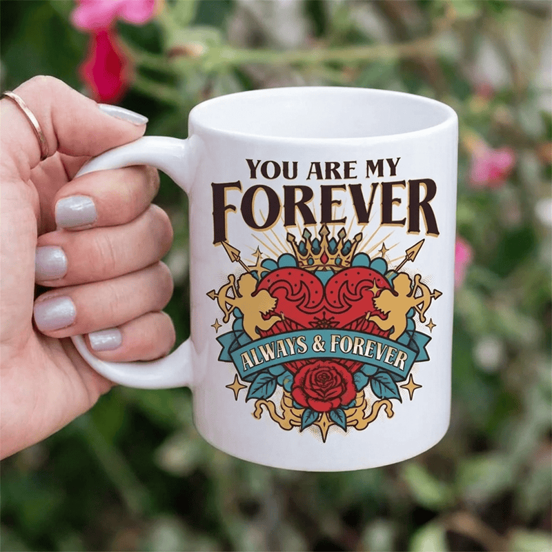 Tasse en céramique Olivenorma Cœur Couronne Cupidon Amour Éternel - image 0