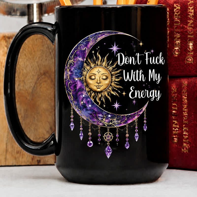 Tasse en céramique Olivenorma Soleil Lune Cristal Protection Énergie Spirituelle - 450 ml / 15 oz - image 0